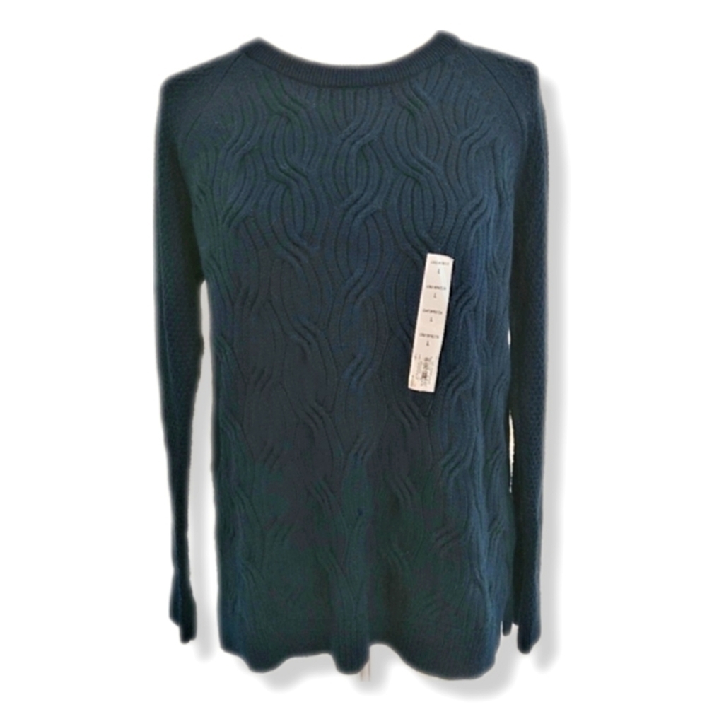 Sonoma Teal Blue Knit Crew Neck Sweater L NWT